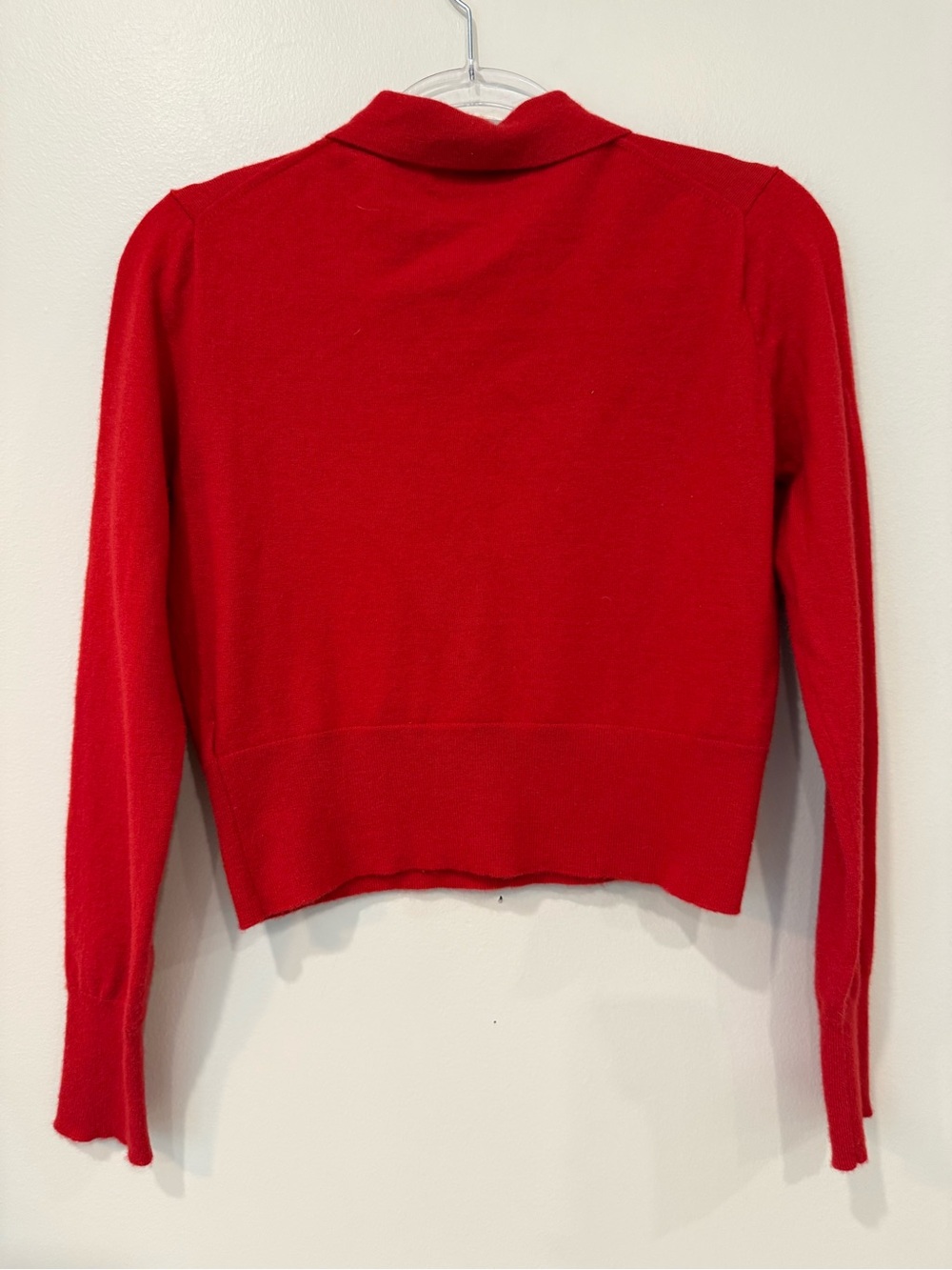 J.Crew Red Featherweight Cashmere Blend Polo Sweater Small Holiday - Picture 6 of 9